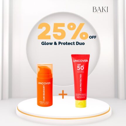 Uncover Glow and Protect Duo - Baobab Glow-C Serum 30ml + Aloe Invisible Sunscreen -80ml.