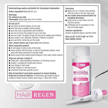 Minoxidil Hair Regen Minoxidil 2% Hair Regrowth Treatment For Women 60ml
