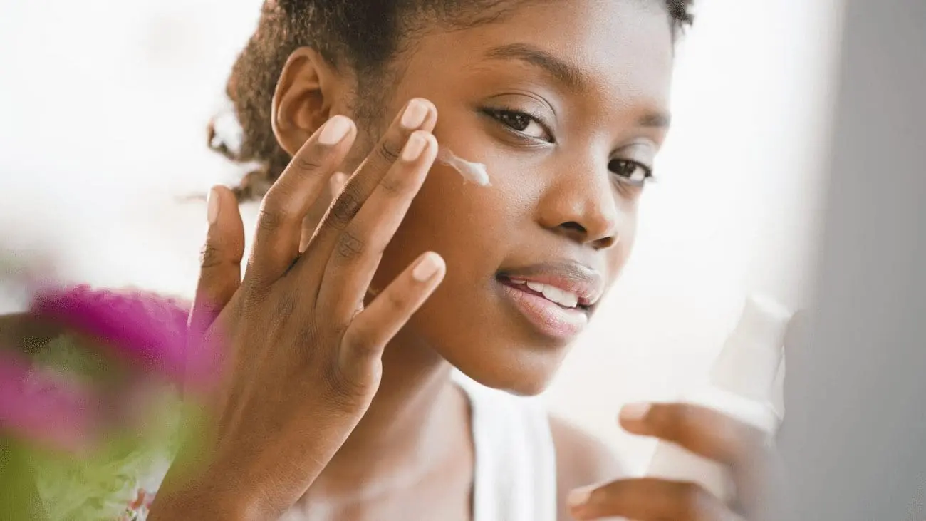 Black girl doing some skin repair