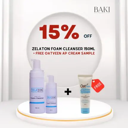 ZELATON FOAM CLEANSER 150ML + Free Oatveen AP Cream Sample- Bundle