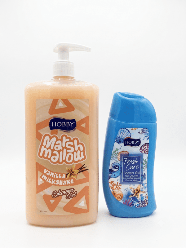 Hobby Bodywash Marshmallow Vanilla 1000ml Jumbo + Calming sea Minerals body wash 300ml