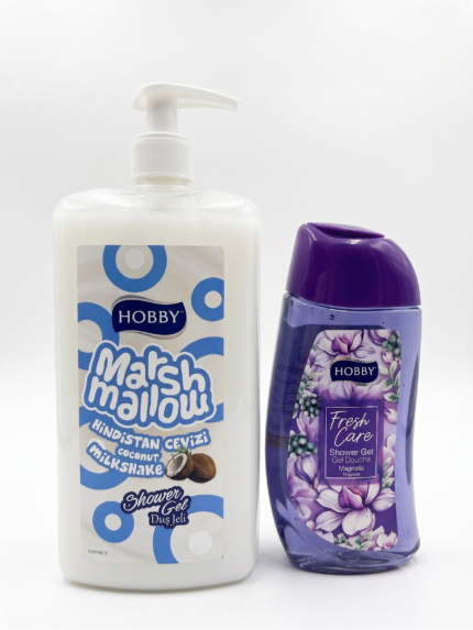 Hobby Body Wash Marshmallow Coconut 1000ML Jumbo + Magnolia body wash 300ml