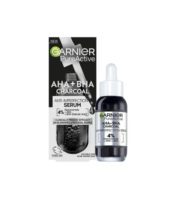 Garnier AHA +BHA Charcoal Anti-Imperfection Serum - 30ml